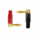 Роз'єми Speaker / Banana/BP21924А Позолочений роз'єм 90 градусів, штекер 4 mm Banana Plug, комплект 2 шт.